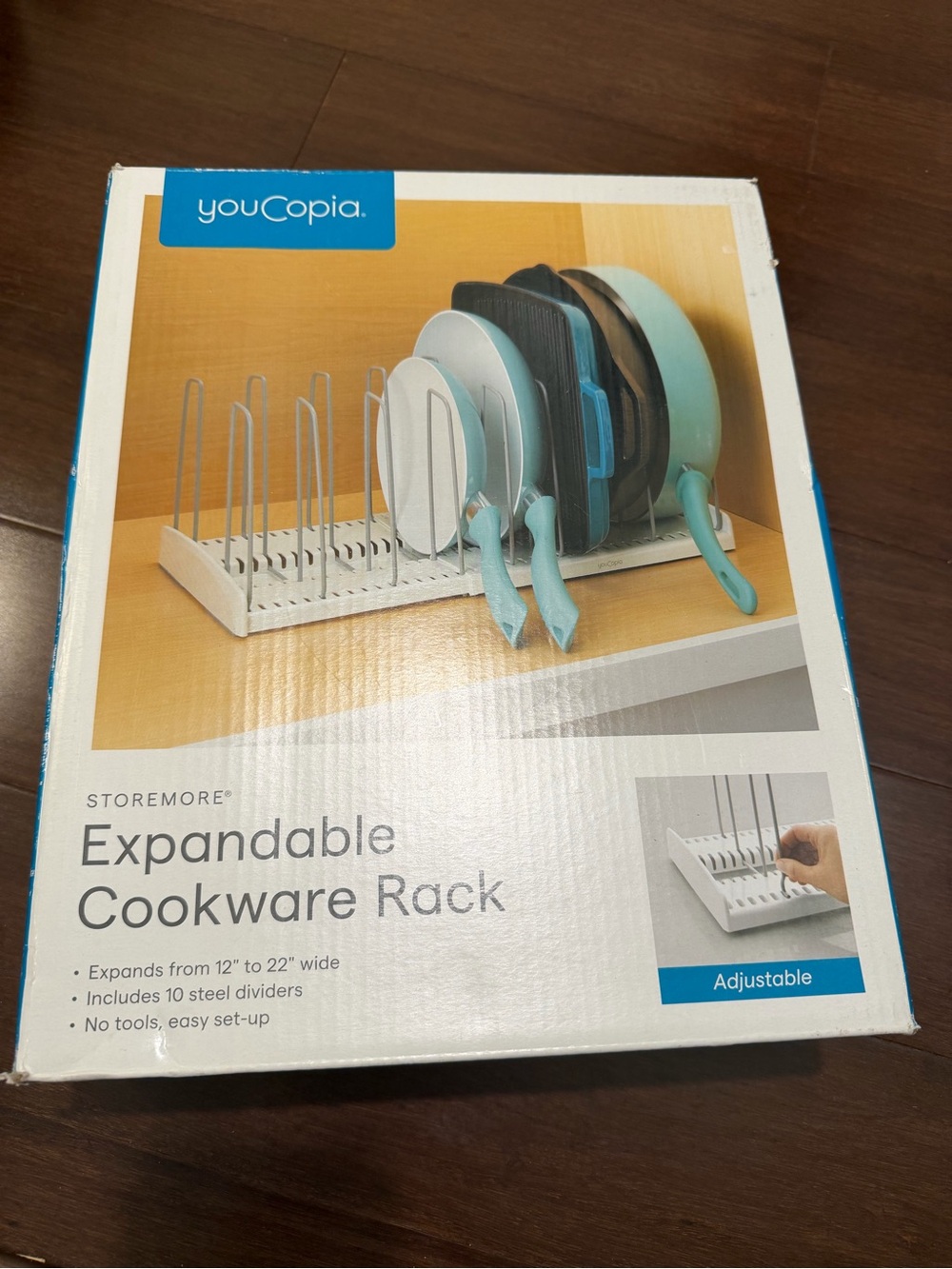 StoreMore Expandable Cookware Rack - White